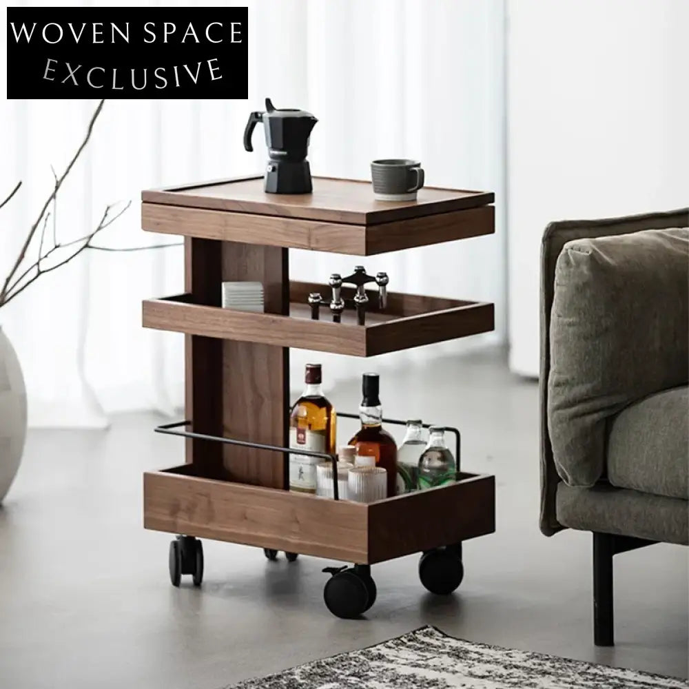 Contemporary Stainless Steel Wood Veneer Storage Modern Home Hotel Coffee Table