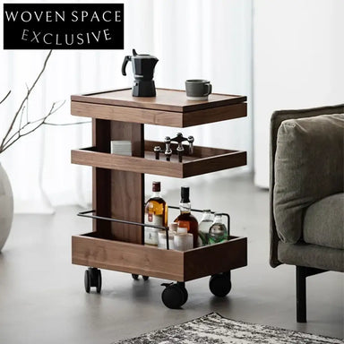 Contemporary Stainless Steel Wood Veneer Storage Modern Home Hotel Coffee Table