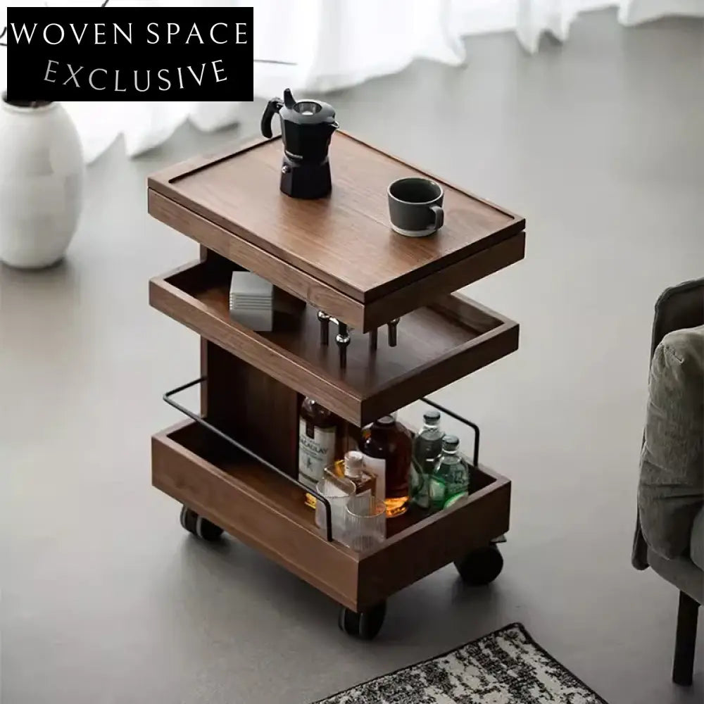 Contemporary Stainless Steel Wood Veneer Storage Modern Home Hotel Coffee Table