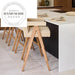 Contemporary Swivel Velvet Fabric Solid Wood Counter Bar Stool