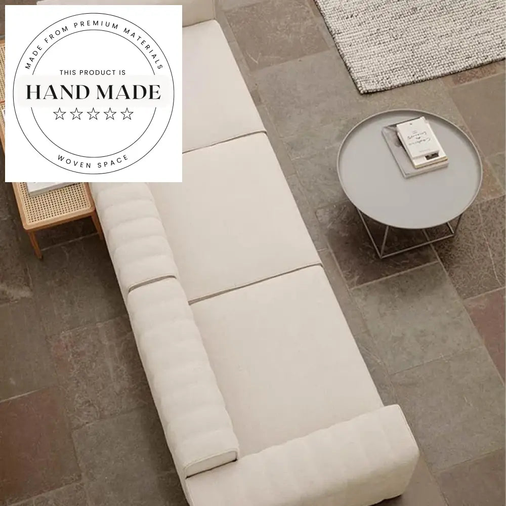Contemporary Tufted Fabric Sectional L-Shaped Corner Lounger Sofa