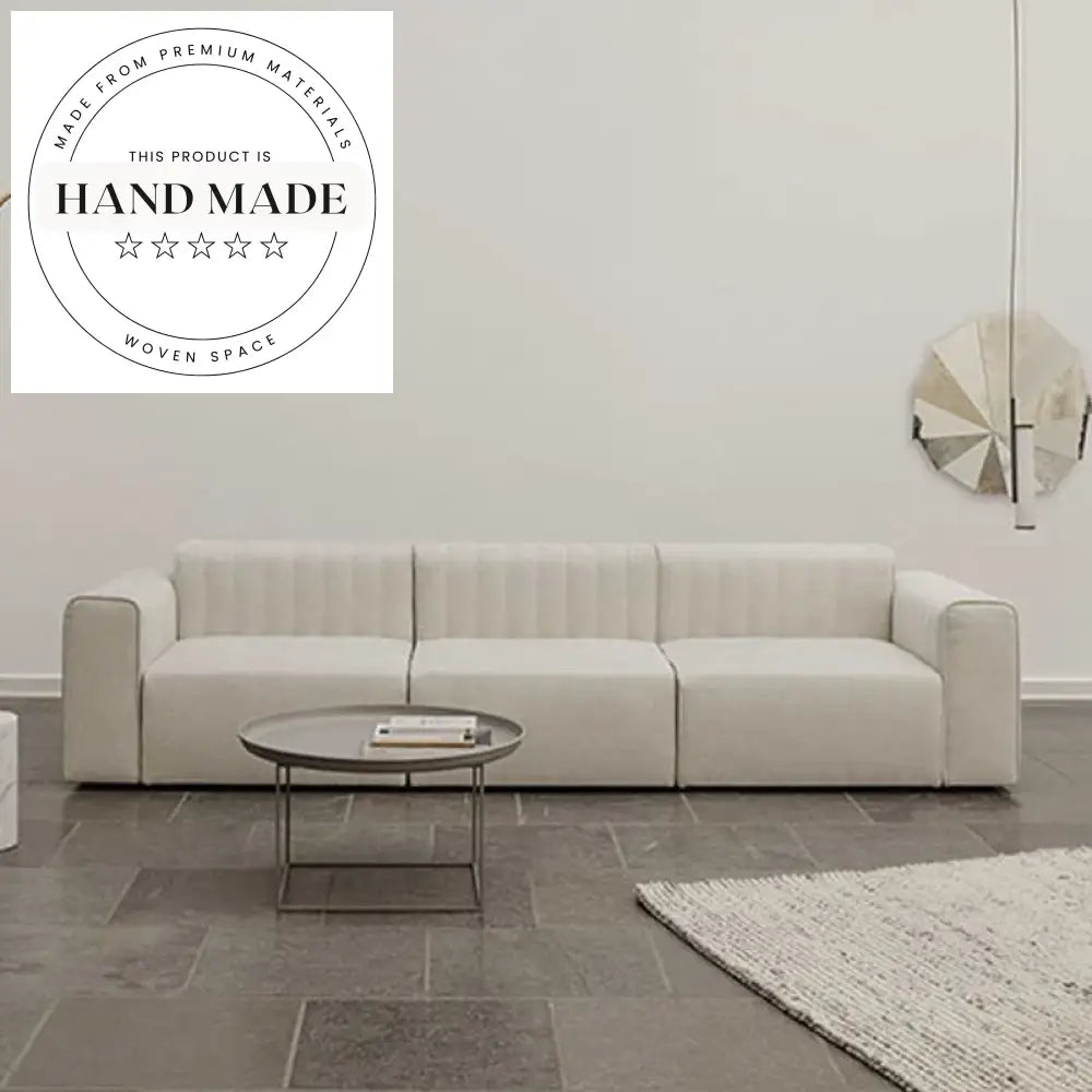 Contemporary Tufted Fabric Sectional L-Shaped Corner Lounger Sofa