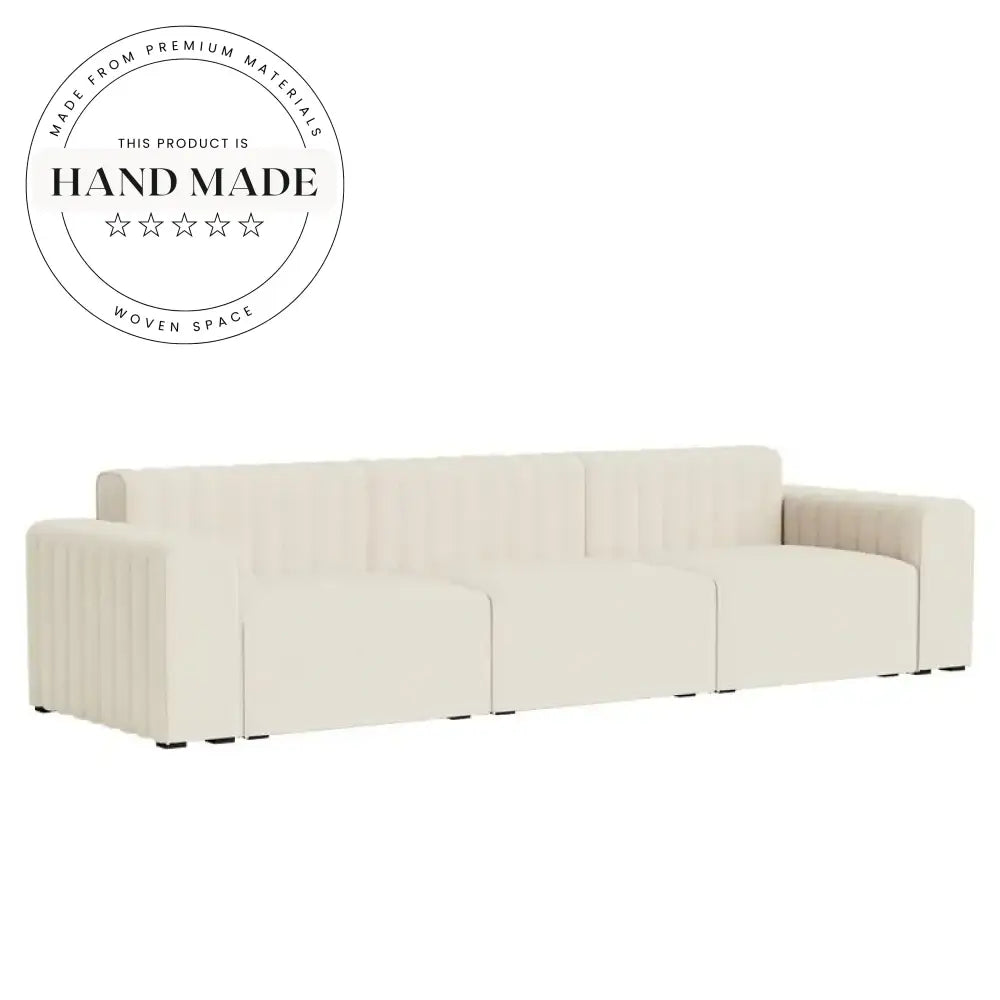 Contemporary Tufted Fabric Sectional L-Shaped Corner Lounger Sofa
