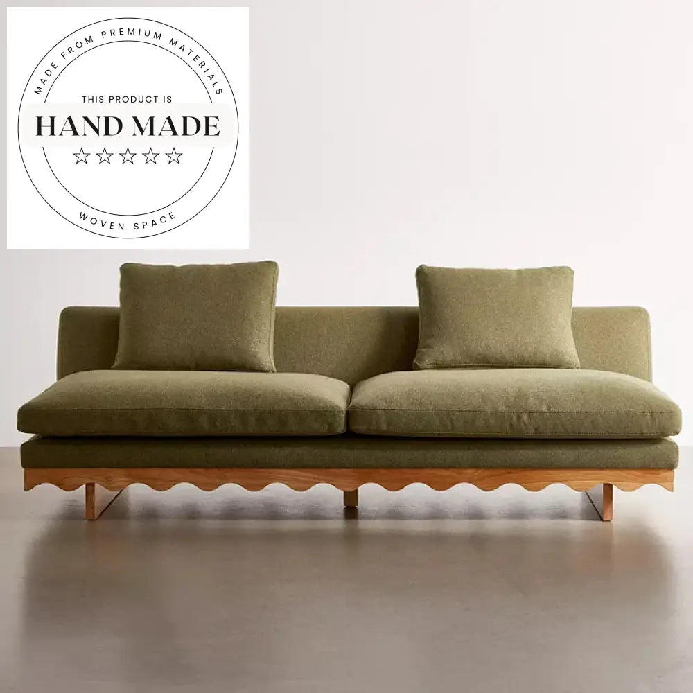 Contemporary Tufted Linen Fabric Upholstered Modern Living Room Sofa