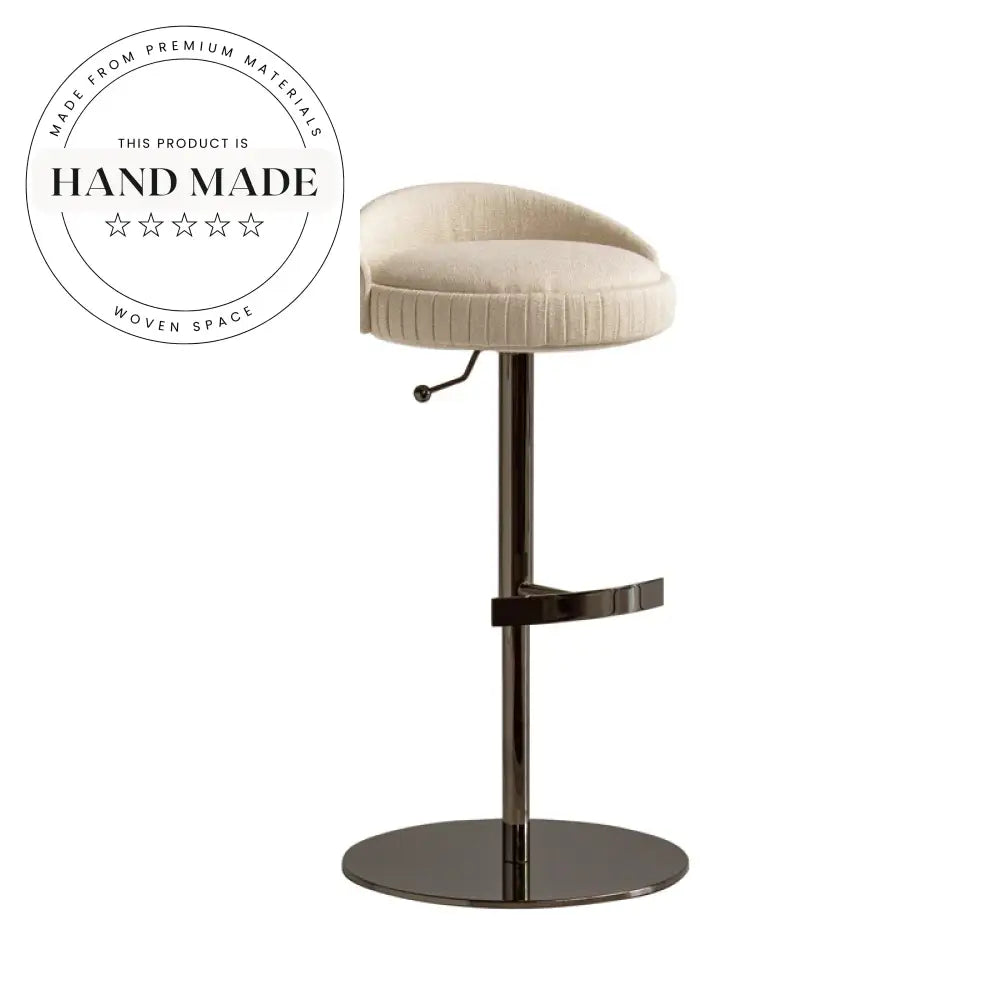 Contemporary Upholstered Metal Bar Stool with Stainless Steel Base, Bar Stool