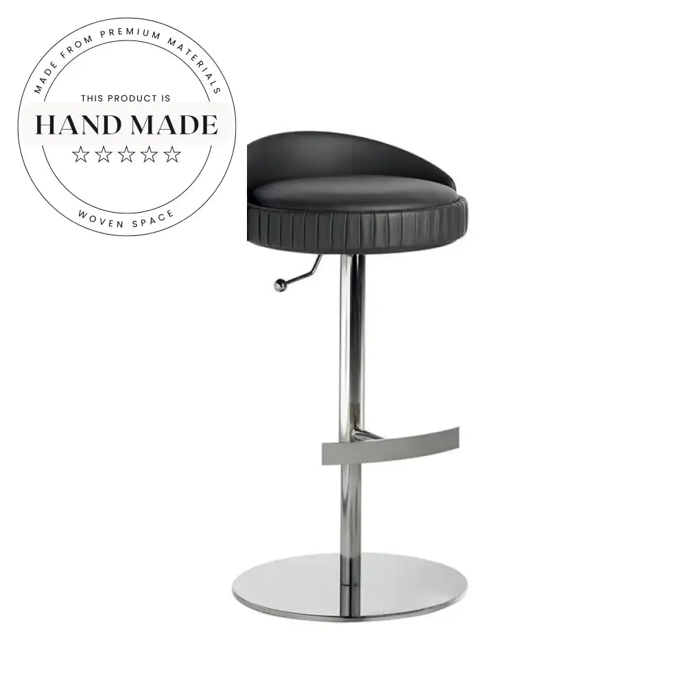 Contemporary Upholstered Metal Bar Stool with Stainless Steel Base, Bar Stool