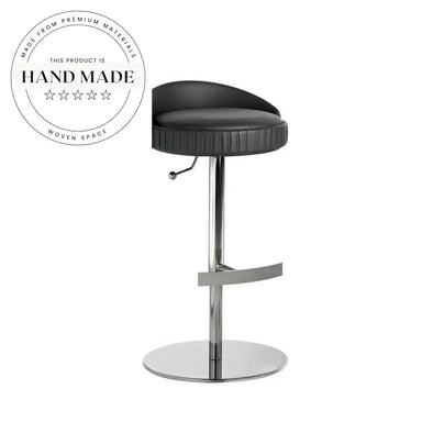 Contemporary Upholstered Metal Bar Stool with Stainless Steel Base, Bar Stool
