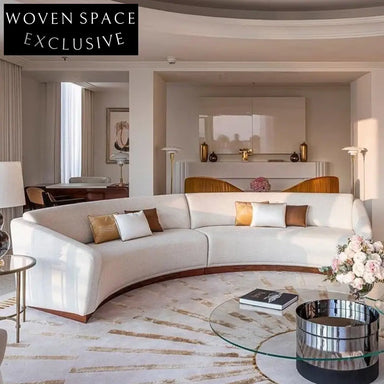 Contemporary Velvet 2-Seater Curved Armchair Couch for Stylish Interiors