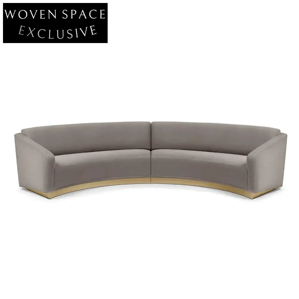 Contemporary Velvet 2-Seater Curved Armchair Couch for Stylish Interiors