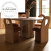 Contemporary Wabi-Sabi Wooden Fabric Upholstered Dining Chair Home Hotel