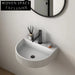 Contemporary Wall Hung Artificial Stone Bathroom Sink Basin with Grooves