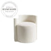 Contemporary White Fabric Round Stool Dining Chair for Hotels & Cafes