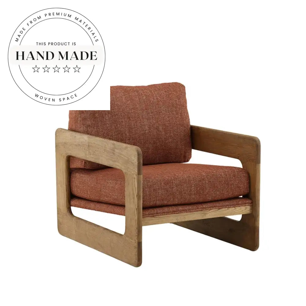 Contemporary Wood Fabric Lounge Accent Chair for Modern Living Rooms