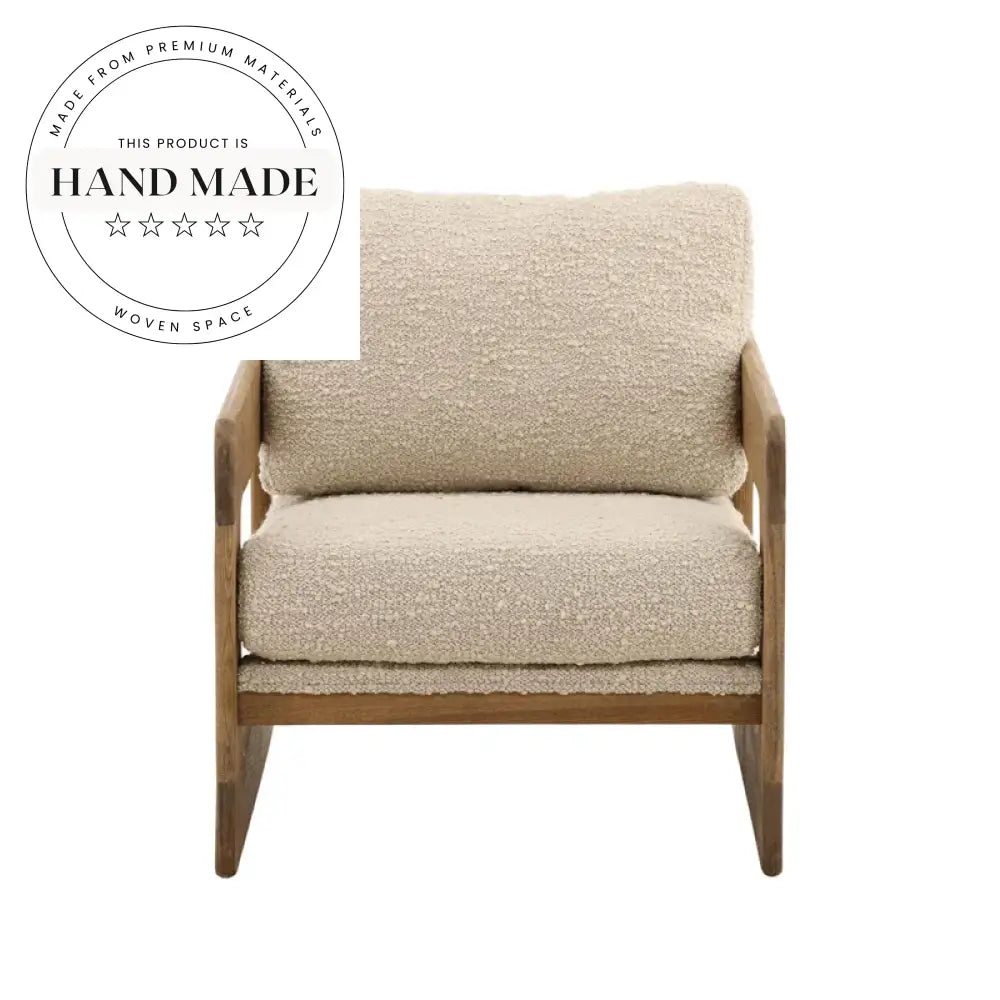 Contemporary Wood Fabric Lounge Accent Chair for Modern Living Rooms