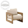 Contemporary Wood Fabric Lounge Accent Chair for Modern Living Rooms