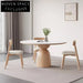 Contemporary Wooden Rotating Round Dining Table for 8