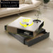 Contemporary Wooden Square Coffee Table Storage Living Room Tea Table