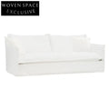 Cove 3 Seater Slip Cover Sofa - White Linen
