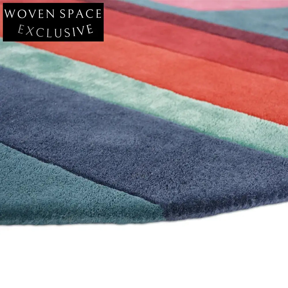 Coze Elegant Modern Pink Stripe Geometric Polyester Area Rug for Living Room