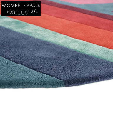 Coze Elegant Modern Pink Stripe Geometric Polyester Area Rug for Living Room