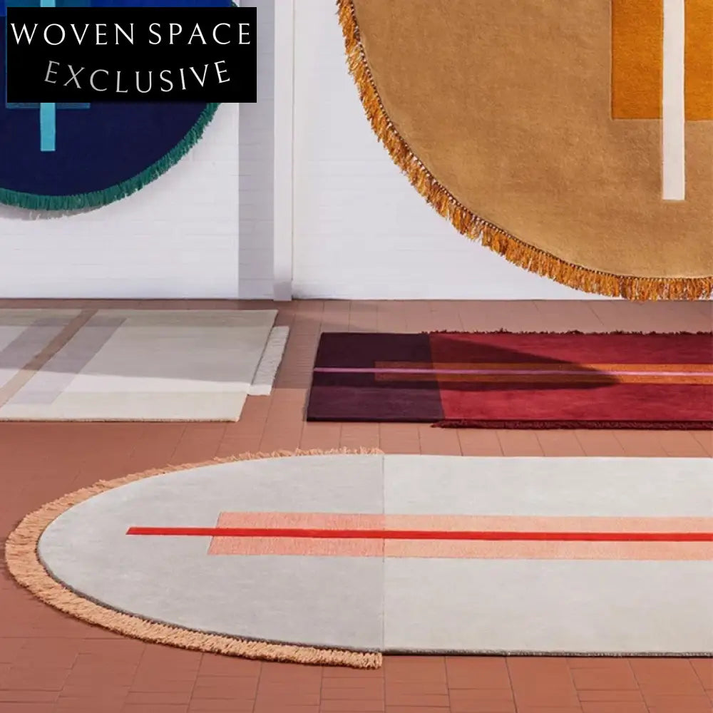 Coze Modern Irregular Blue Polyester Area Rug, 0.5-inch Thick, Geometric Style