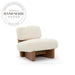 Cozy Boucle Fabric Single Recliner Lounge Chair with White Wooden Base
