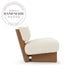 Cozy Boucle Fabric Single Recliner Lounge Chair with White Wooden Base
