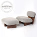 Cozy Boucle Fabric Single Recliner Lounge Chair with White Wooden Base