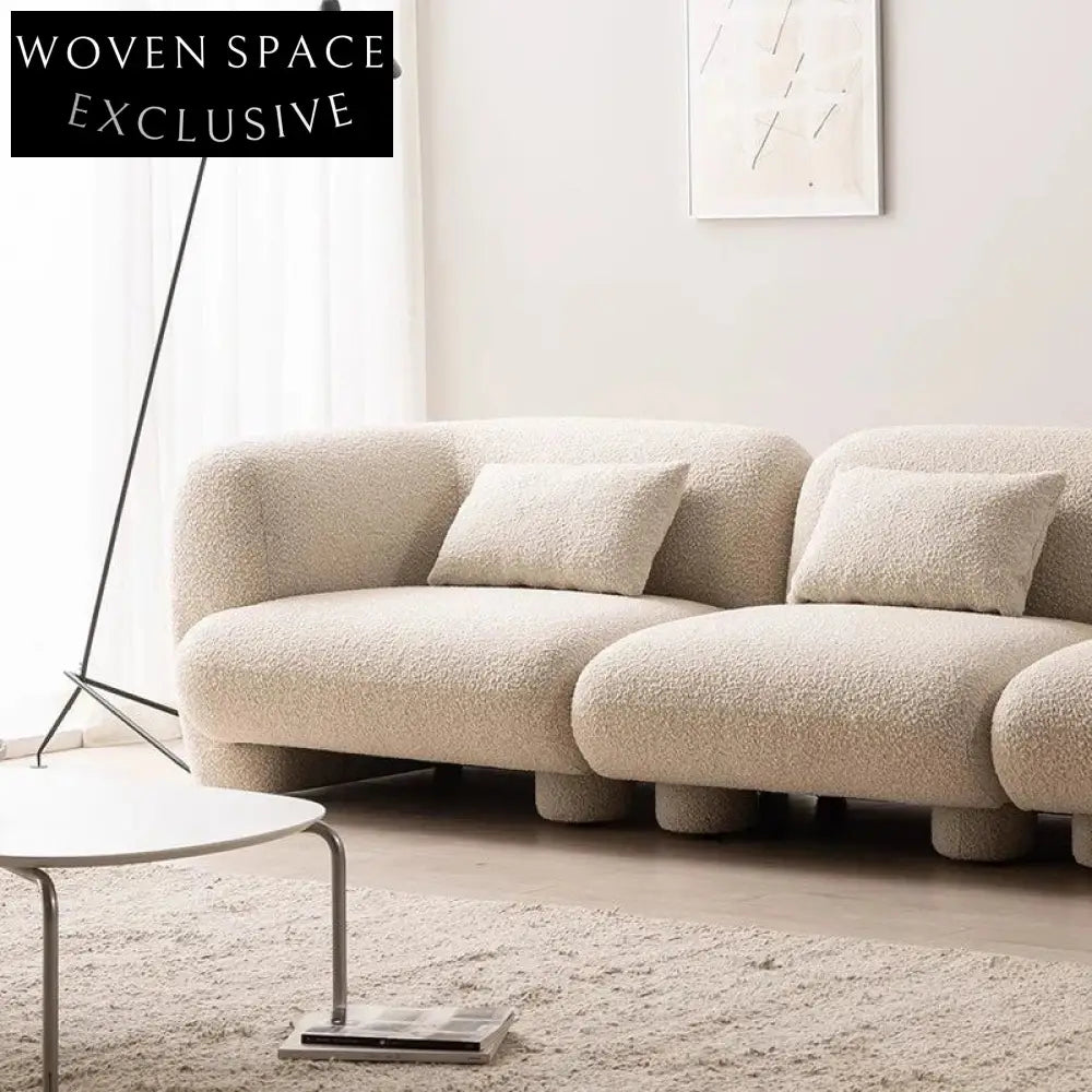 Cozy Boucle L-Shape Modular Sectional Sofa for Modern Living Spaces
