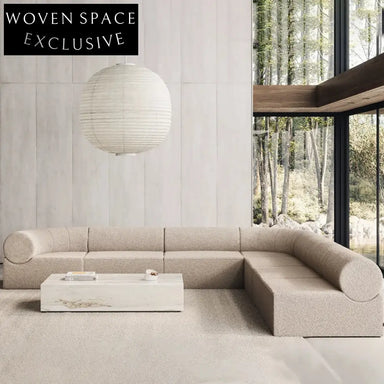 Cozy Boucle L-Shape Modular Sofa Set – Perfect for Hotel Lobbies & Modern Homes