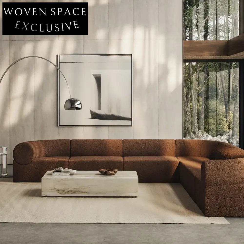 Cozy Boucle L-Shape Modular Sofa Set – Perfect for Hotel Lobbies & Modern Homes