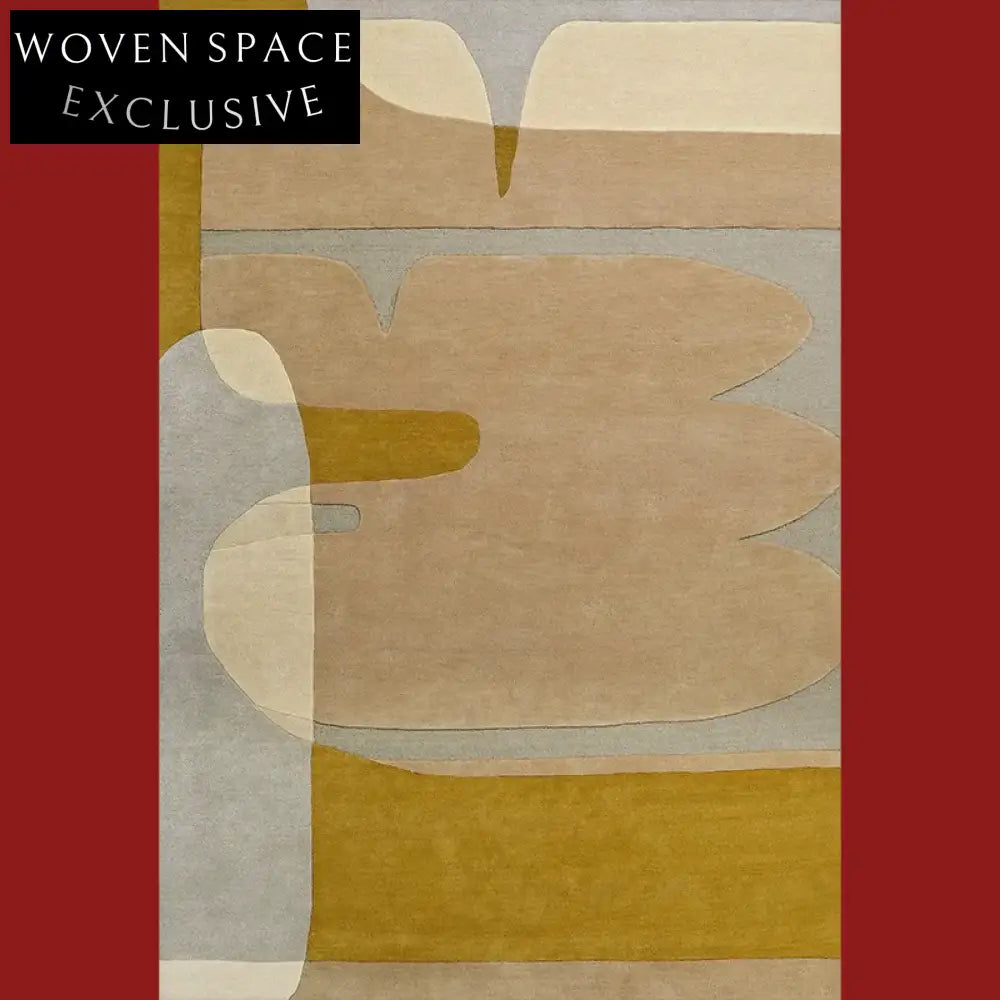 Cozy Handmade Cream Area Rug: Modern Minimalist Polyester Living Room Decor