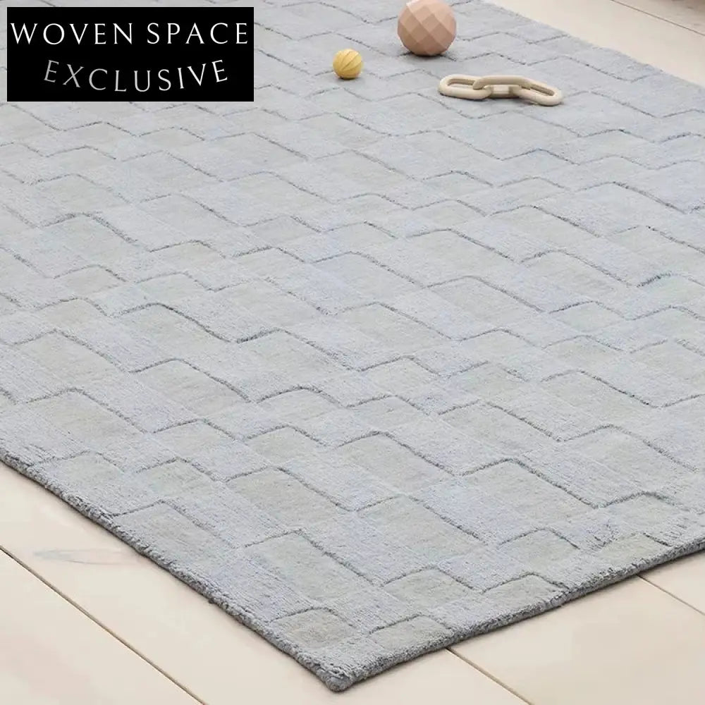 Cozy Japanese Minimalist Solid Polyester Area Rug for Quiet Living & Comfort