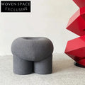 Cozy Lamb Wool Kids Ottoman Chair, Soft Nordic Living Room Pouf Stool