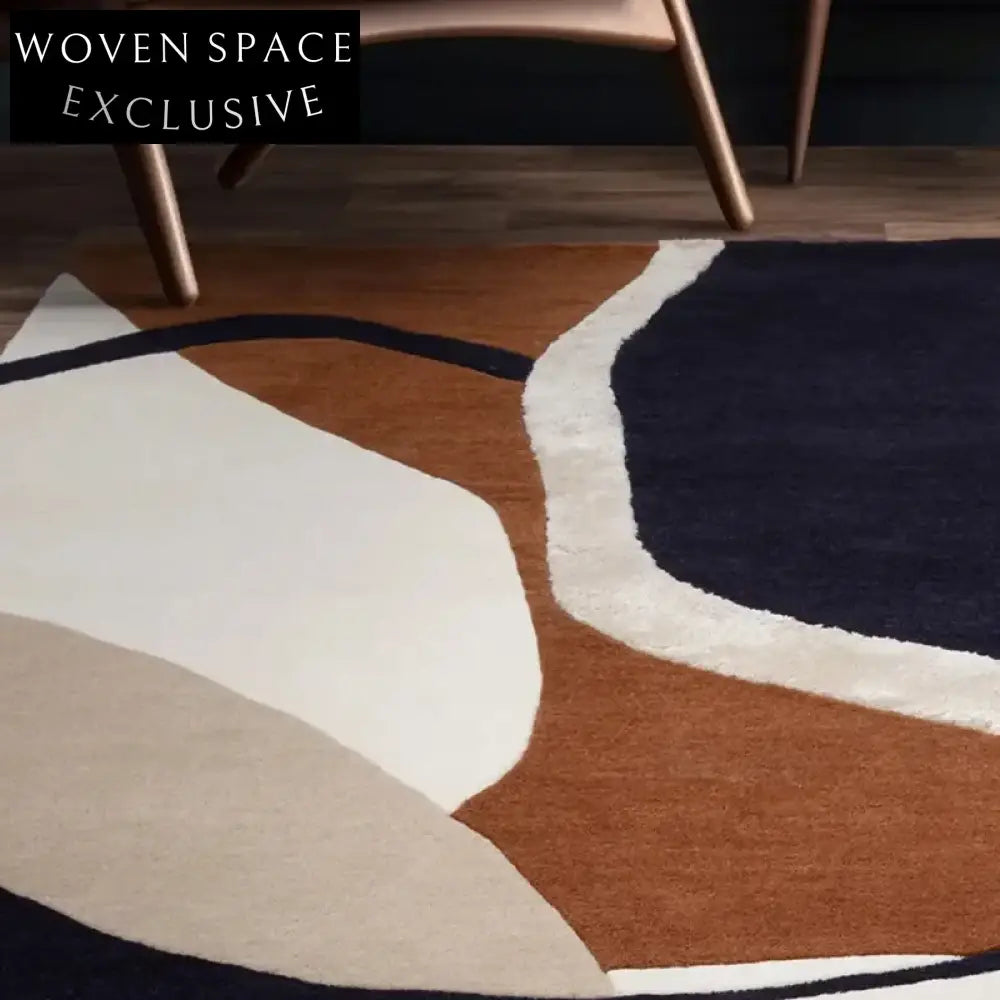 Cozy Modern Geometric Area Rug Soft Polyester Floor Decor for Living Room Bedroom