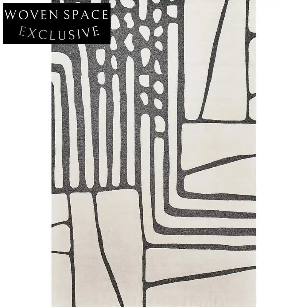 Cozy Modern Minimalist Polyester Geometric Area Rug for Living Room Bedroom