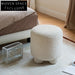Cozy Nordic Boucle Fabric Round Ottoman Stool for Living Room Decor