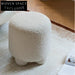 Cozy Nordic Boucle Fabric Round Ottoman Stool for Living Room Decor