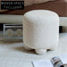 Cozy Nordic Boucle Fabric Round Ottoman Stool for Living Room Decor