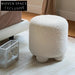 Cozy Nordic Boucle Fabric Round Ottoman Stool for Living Room Decor