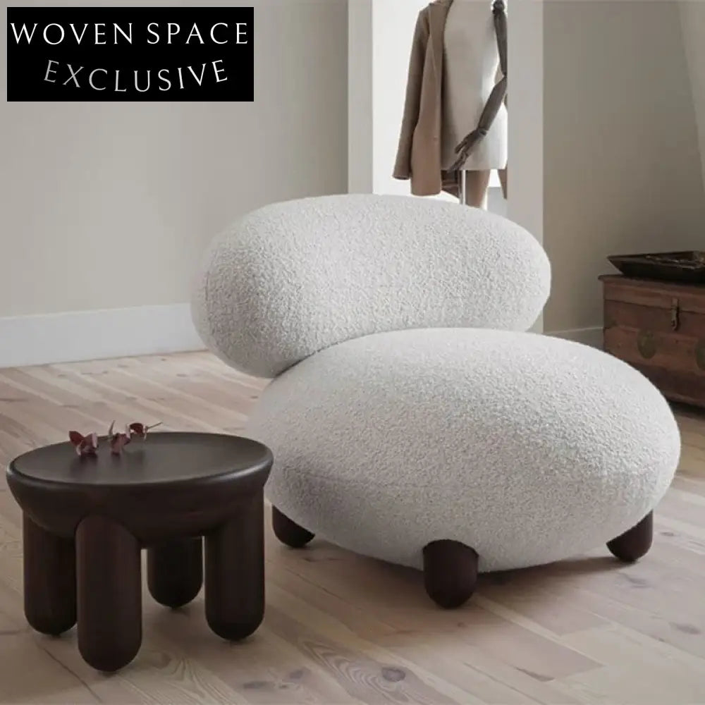 Cozy Nordic Boucle Fabric Single Armchair Lounge Chair for Living Room