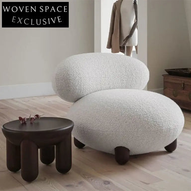 Cozy Nordic Boucle Fabric Single Armchair Lounge Chair for Living Room