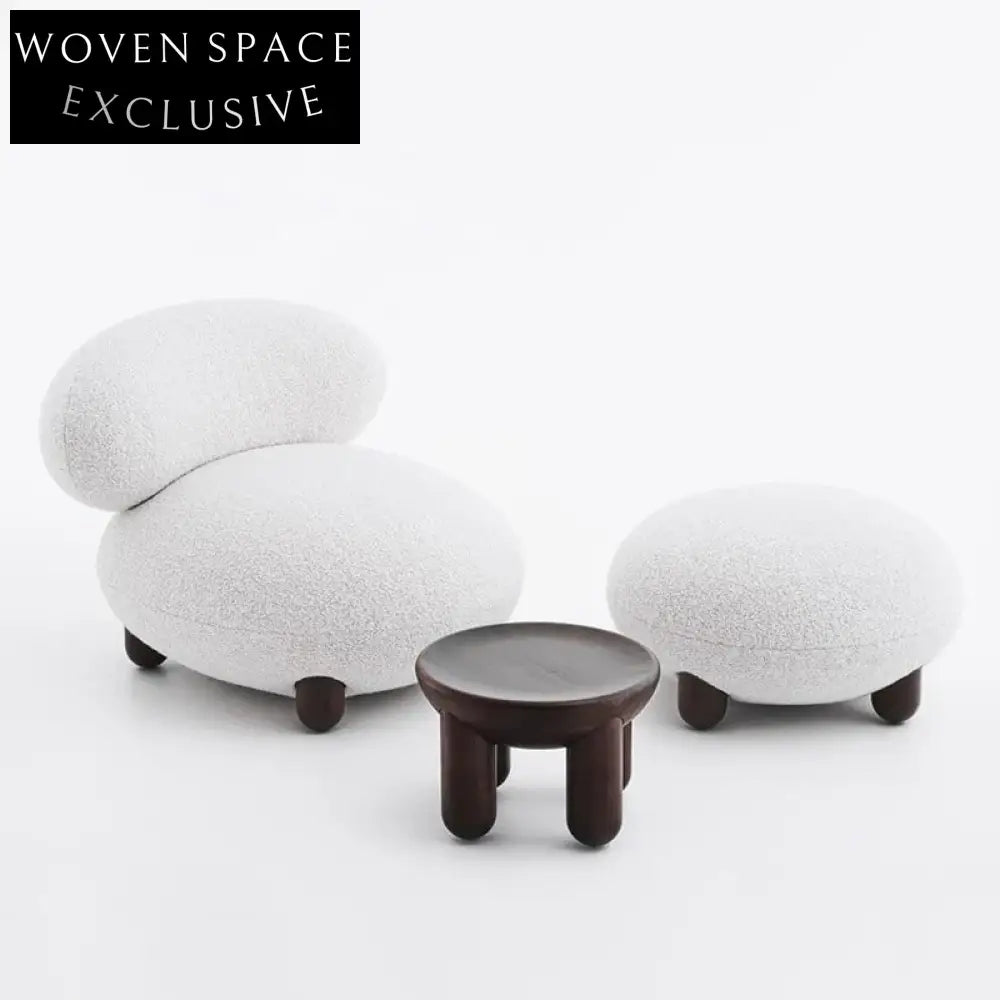 Cozy Nordic Boucle Fabric Single Armchair Lounge Chair for Living Room