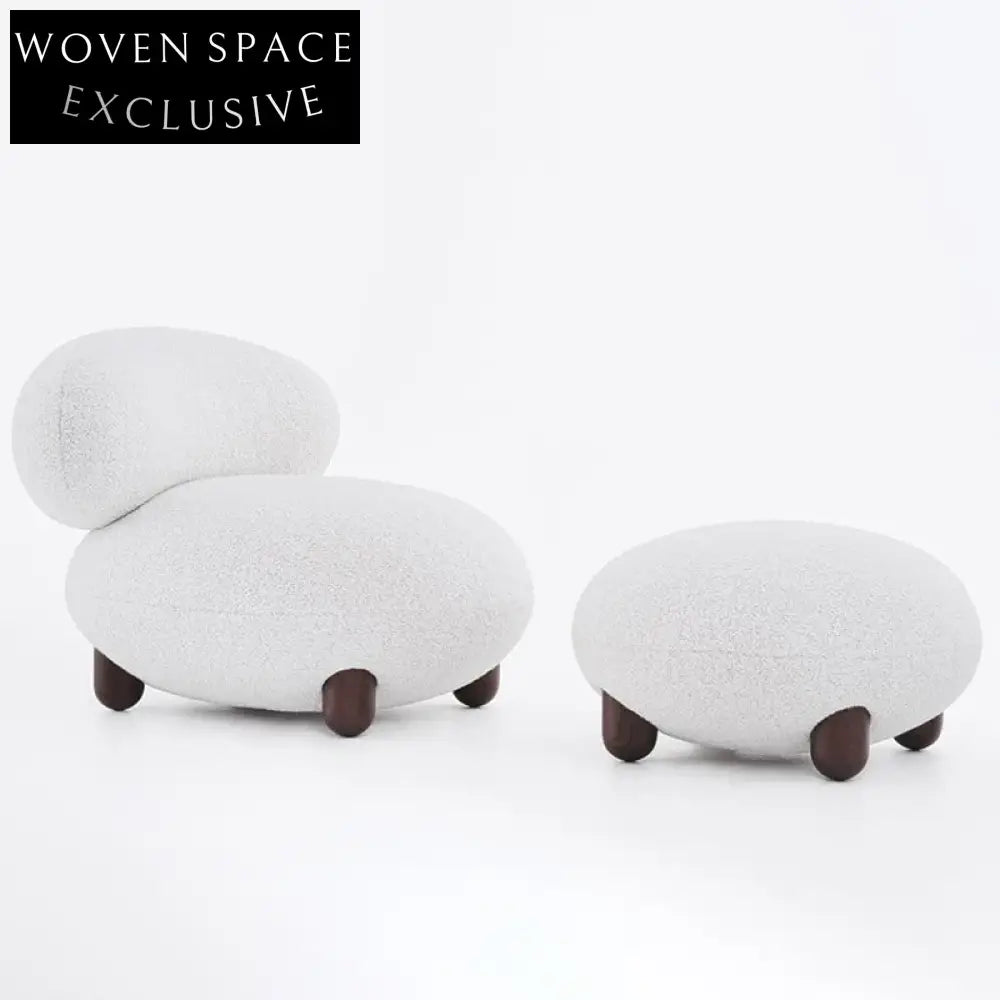 Cozy Nordic Boucle Fabric Single Armchair Lounge Chair for Living Room