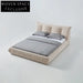 Cozy Nordic Fabric Caterpillar Bed with Solid Wood Frame, Modern Style