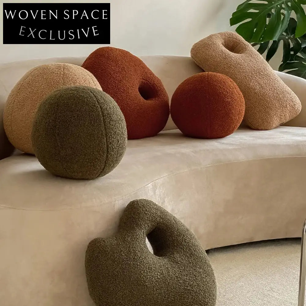 Cozy Nordic Irregular Shape Teddy Fabric Home Decor Accent Pillow ...