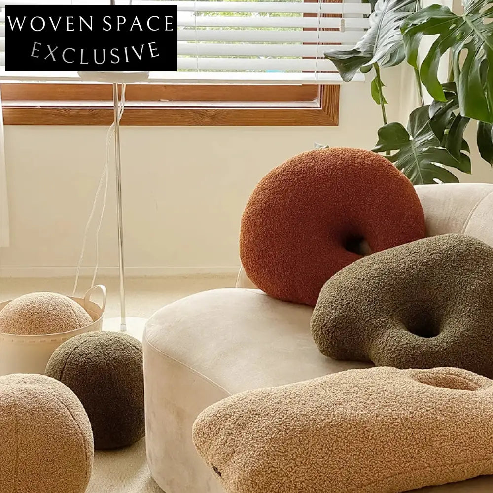 Cozy Nordic Irregular Shape Teddy Fabric Home Decor Accent Pillow