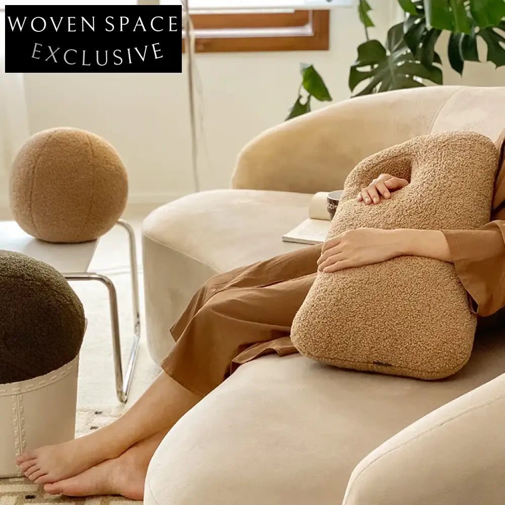 Cozy Nordic Irregular Shape Teddy Fabric Home Decor Accent Pillow