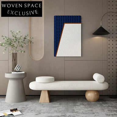 Cozy Nordic Oval Teddy Fabric Stool Bench with Modern Wooden Round Legs