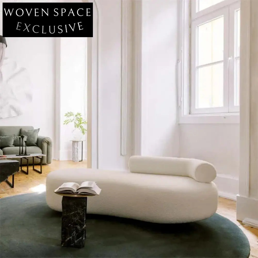 Cozy Nordic Sherpa Fleece Curved Sectional Sofa – Luxurious Living Room Comfort